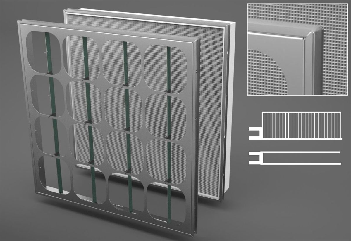 E·Filter TEQOYA 60 × 60 en étages séparés, avec bride